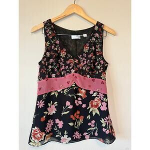 Loft Floral Sleeveless baby doll top